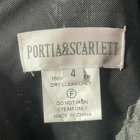 Portia and Scarlett PS1973 Black Ruffled Translucent Gown Size 4 - Picture 7 of 13